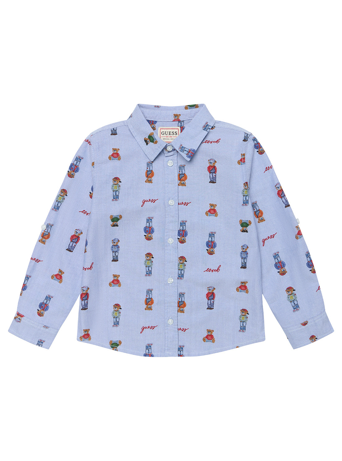 Blue Oxford Adjustable Long Sleeve Shirt (2-7)