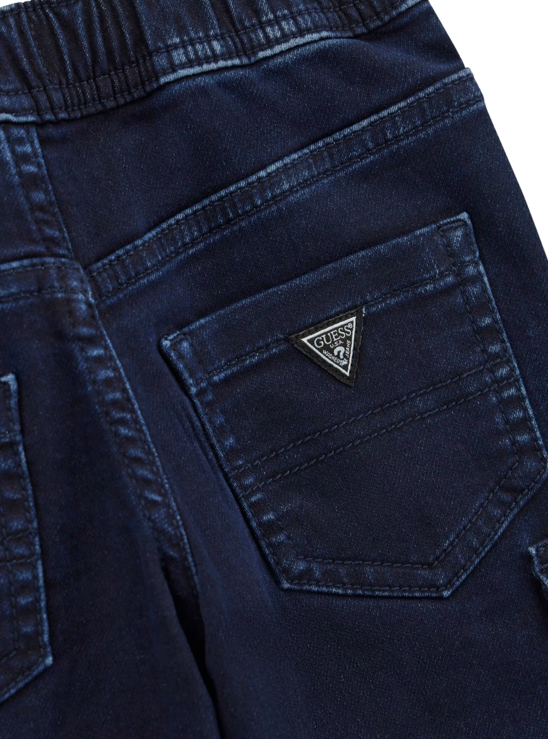 GUESS Kids Blue Knit Denim Cargo Pants (2-7) N5YA03KCY70 Detail View