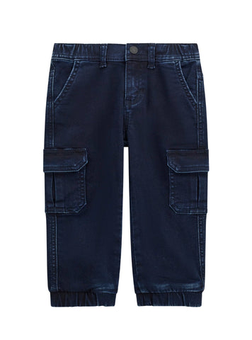 GUESS Kids Blue Knit Denim Cargo Pants (2-7) N5YA03KCY70 Front View