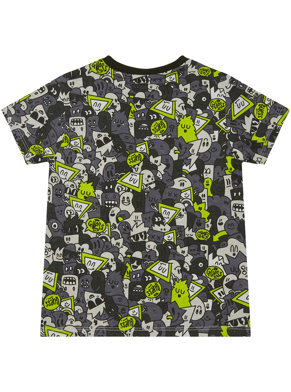 GUESS Kids Black Multi Graphic Logo T-Shirt (2-7) N5YI04K8HM4 Back View