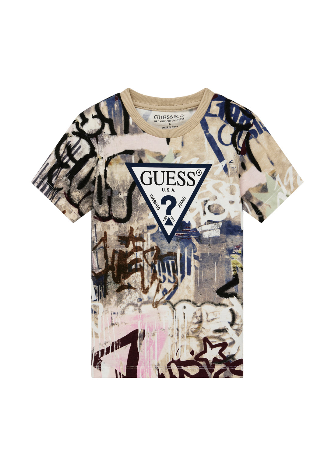 GUESS Kids Street Graffiti Print T-Shirt (2-7) N5YI04K8HM4 Front View