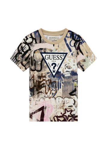 GUESS Kids Street Graffiti Print T-Shirt (2-7) N5YI04K8HM4 Front View
