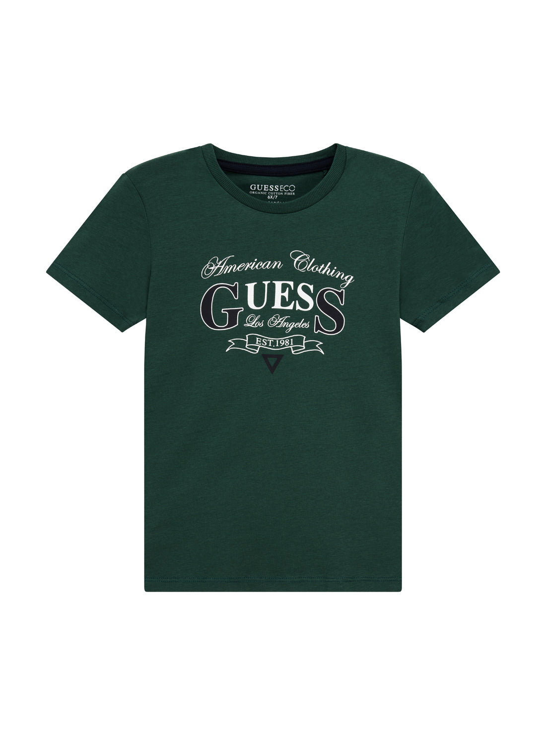GUESS Kids Eco Green Logo T-Shirt (2-7) N5YI20K8HM4 Front View