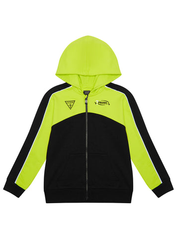 GUESS Kids Black Hooded Active Top (2-7) N5YQ02KA6R4 Front View