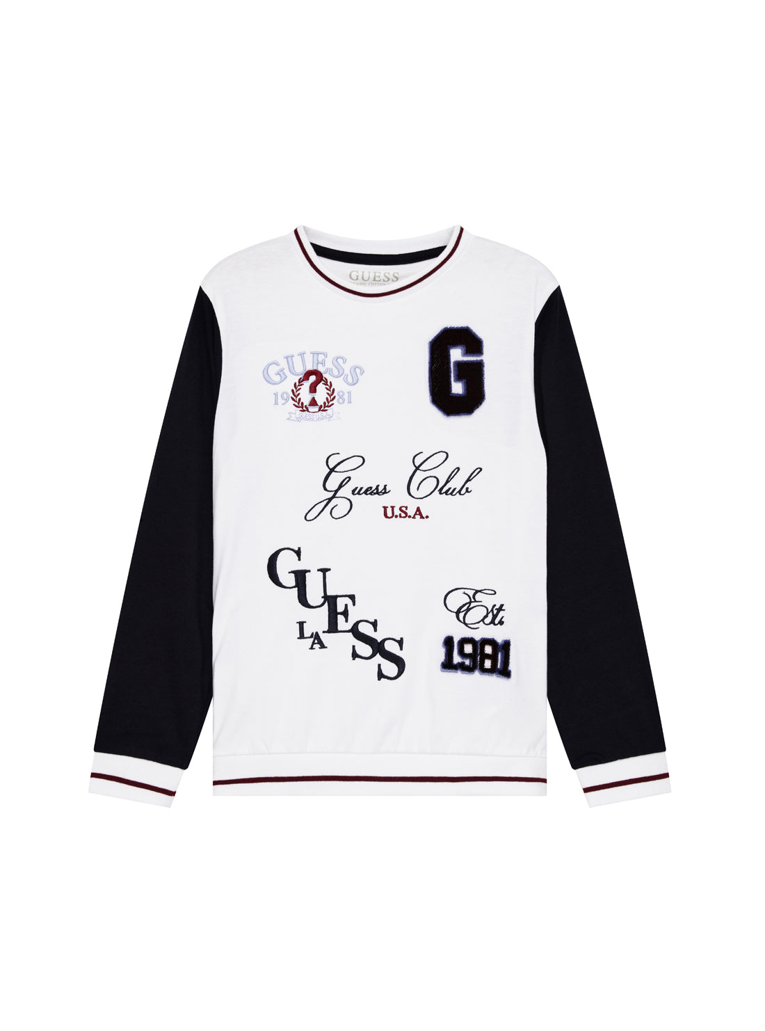 GUESS Kids Eco White Long Sleeve Active Top (2-7) N5YQ07K8VA4 Front View