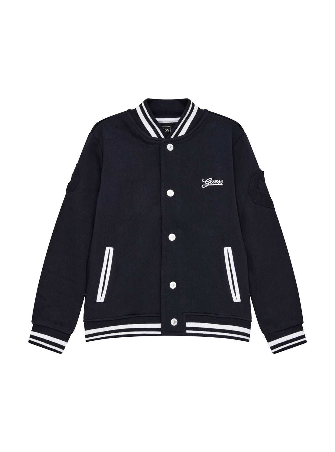 GUESS Kids Eco Blue Bomber Active Top (2-7) N5YQ10K0160 Front View