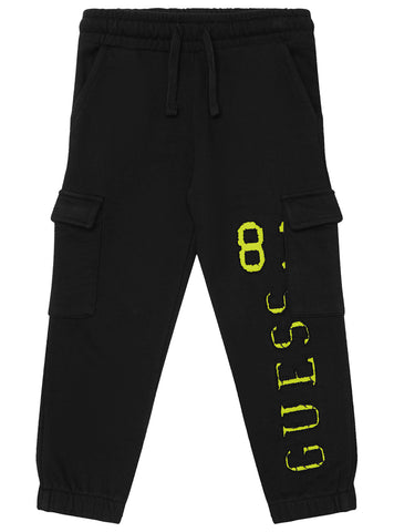 GUESS Kids Black Active Pants (2-7) N5YQ13KAD74 Front View