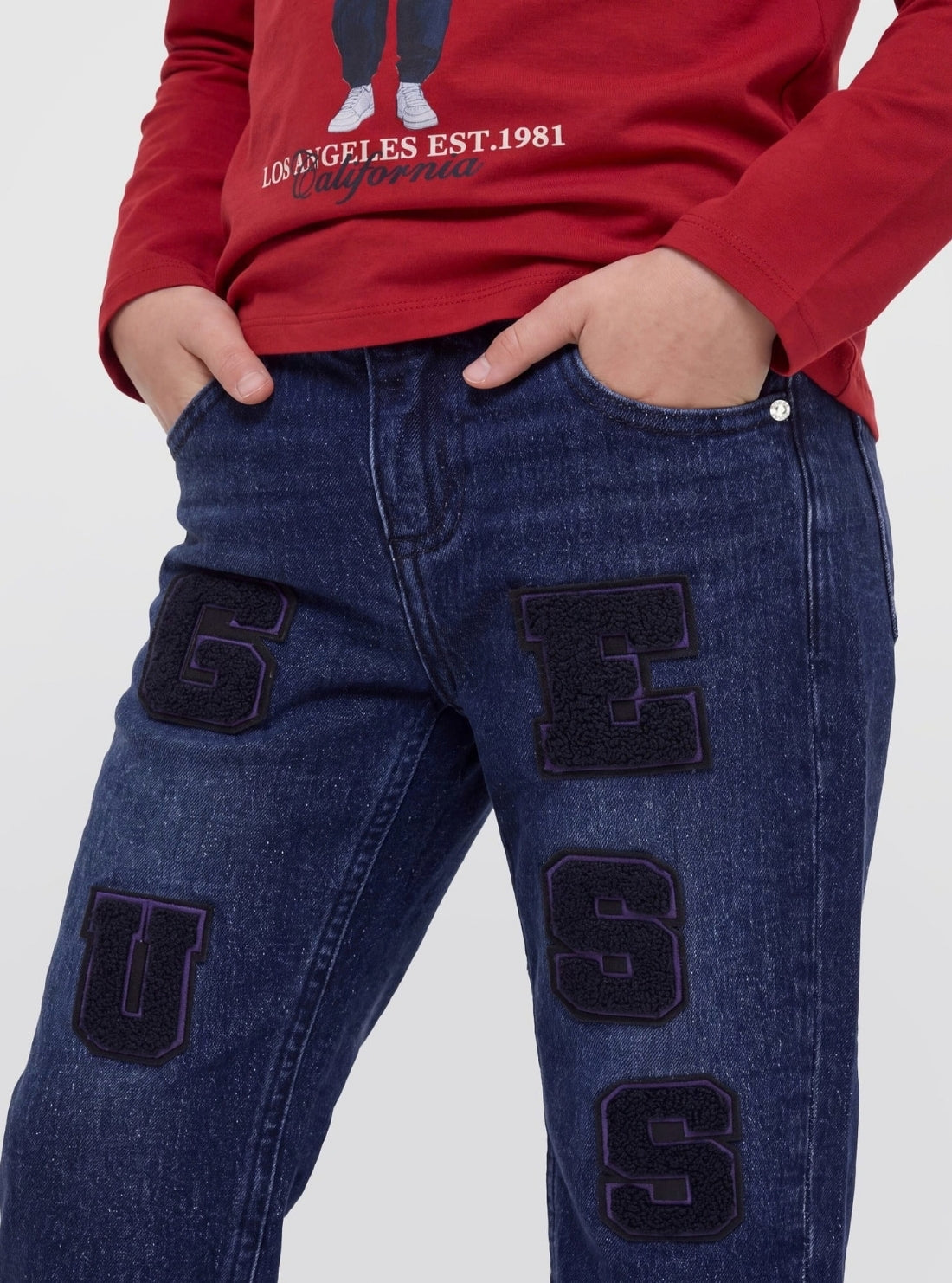 GUESS Kids Darker Wash Balloon Jeans (2-7) N6BA02D2177 Detail View1