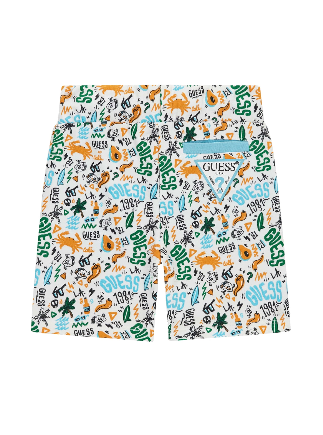 GUESS Kids Multi Bermuda Summer Print Shorts (2-7) N6GD00KA6R4 Back View
