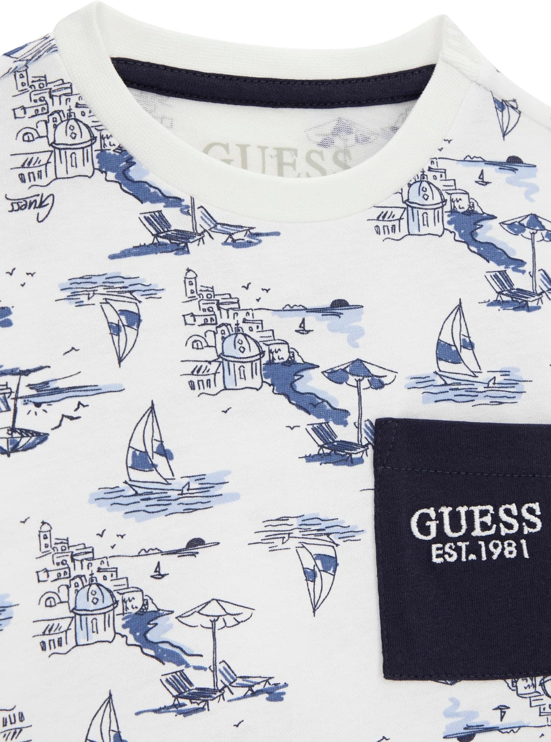 GUESS Kids  Blue City Print T-Shirt (2-7) N6GI03K8HM4 Detail View