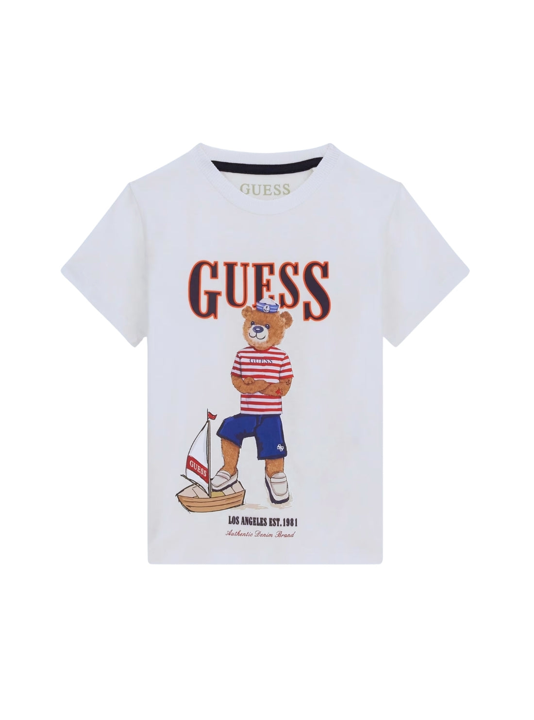 GUESS Kids White Bear Graphic T-Shirt (2-7) N6GI04K8HM4 Front View
