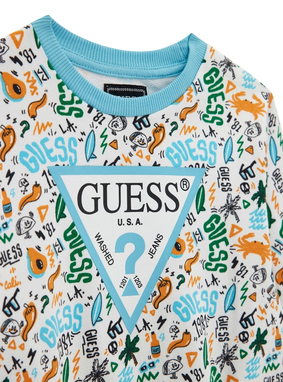 GUESS Kids Summertime Field Print Active Top (2-7) N6GQ00KA6R4 Detail View