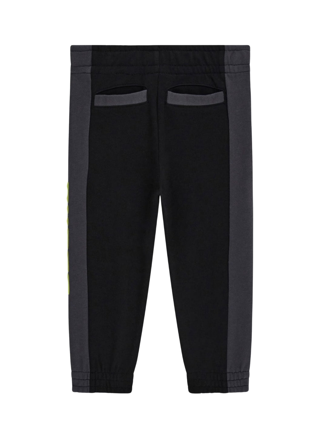 GUESS Kids Black French Terry Regular Pants (2–7) N6RB01KA6R4 Back View