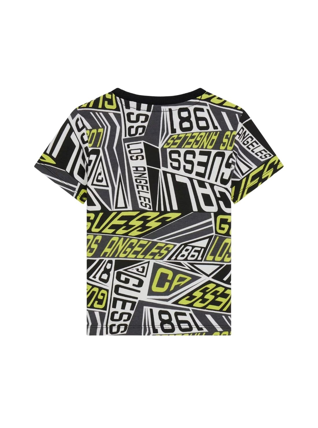 GUESS Kids Black Graphic T-Shirt (2–7) N6RI04K8HM4 Back View