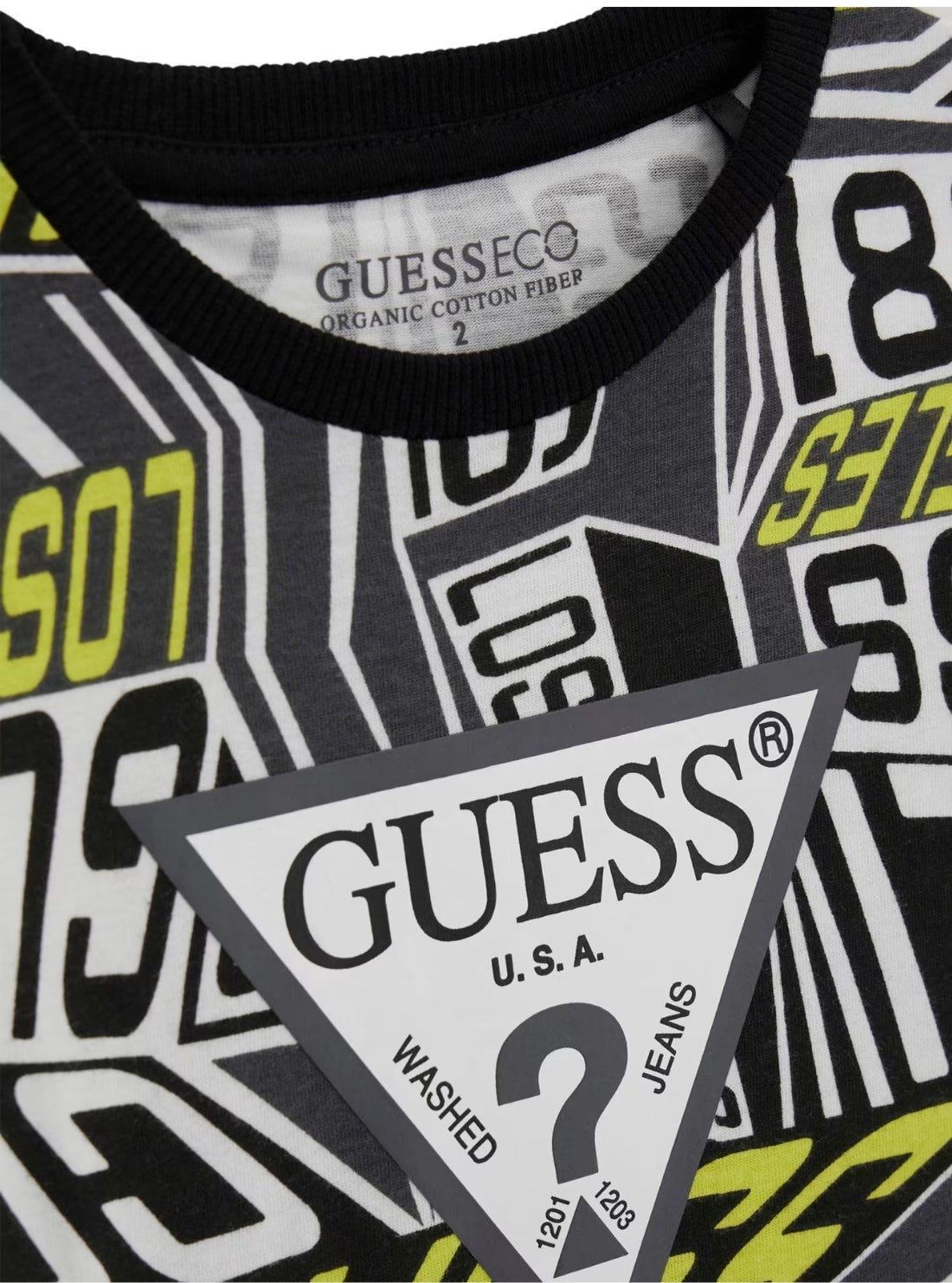 GUESS Kids Black Graphic T-Shirt (2–7) N6RI04K8HM4 Detail View