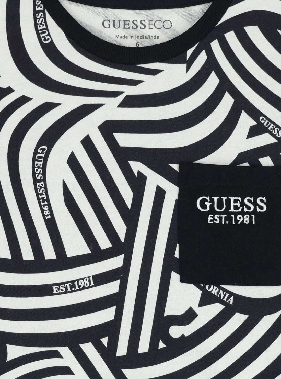 GUESS Kids Blue White Fantasy T-Shirt (2-7) N6RI13K8HM4 Detail View
