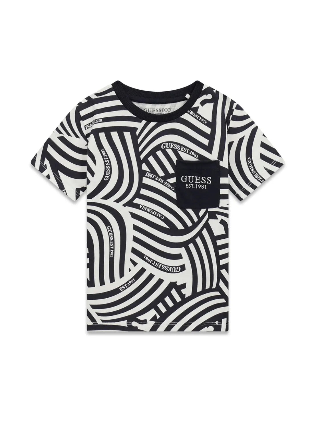 GUESS Kids Blue White Fantasy T-Shirt (2-7) N6RI13K8HM4 Front View