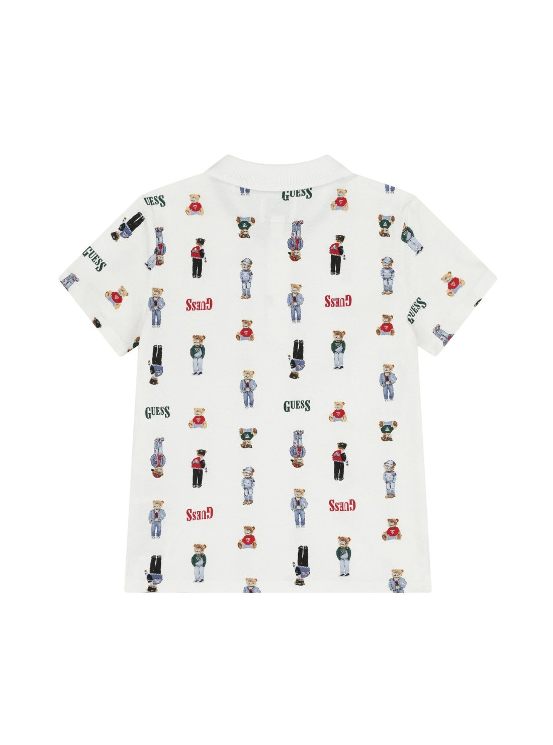 GUESS Kids White Bear Graphic Polo Shirt (2–7) N6RP01KBV51 Back View