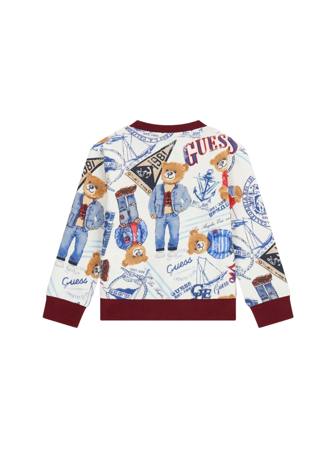 GUESS Kids Multi Long Sleeve Active Top (2-7) N6RQ00KA6R4 Back View