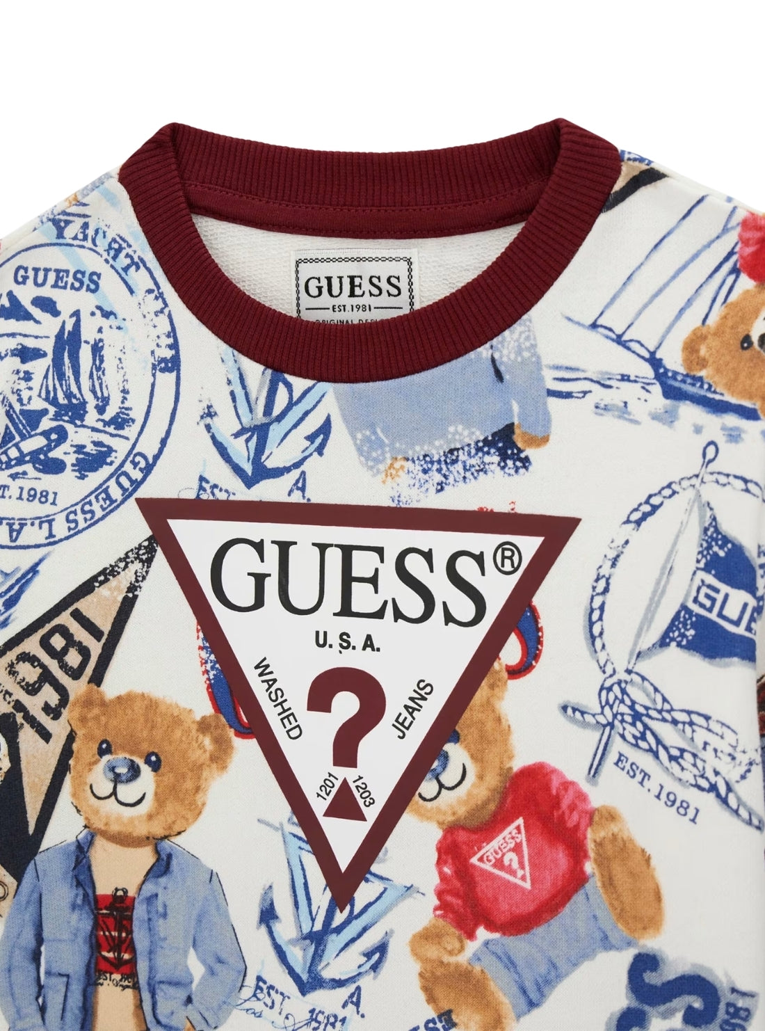 GUESS Kids Multi Long Sleeve Active Top (2-7) N6RQ00KA6R4 Detail View