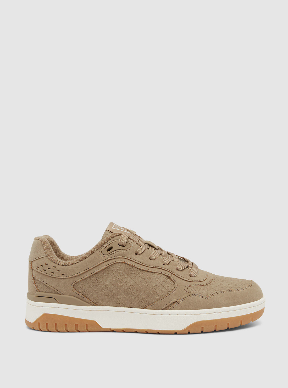 GUESS Mens Footwear Brown Nanon Low Top Logo Sneakers NANON Side View