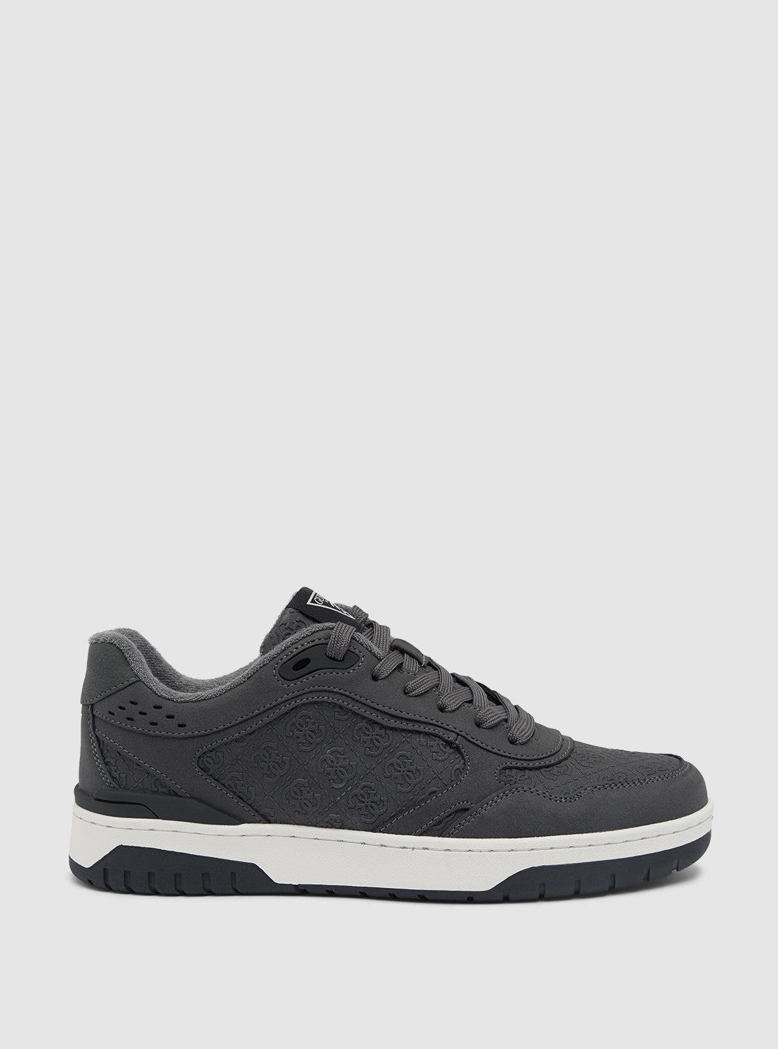 GUESS Mens Footwear Dark Grey Logo Nanon Low Top Sneakers NANON Side View