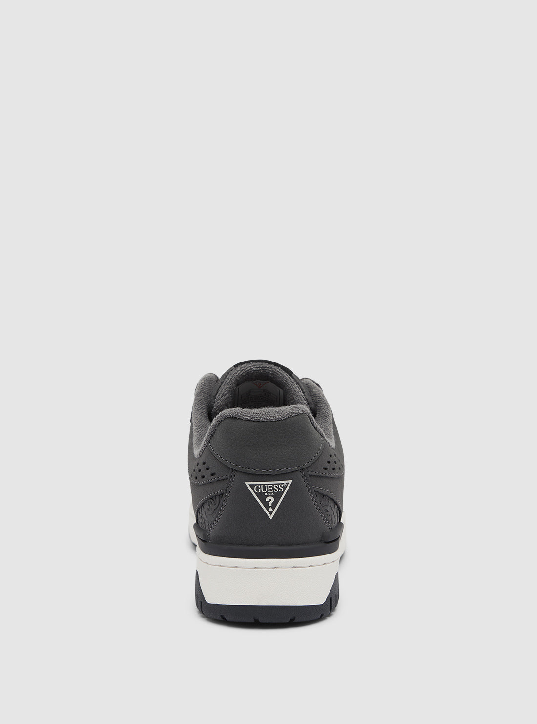 GUESS Mens Footwear Dark Grey Logo Nanon Low Top Sneakers NANON Back View