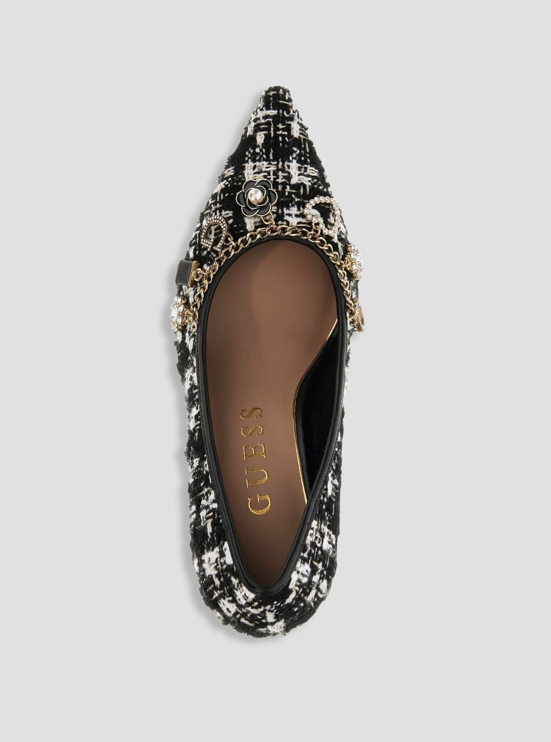 GUESS Womens Black Multi Naseenly Pumps NASEENLY Top View