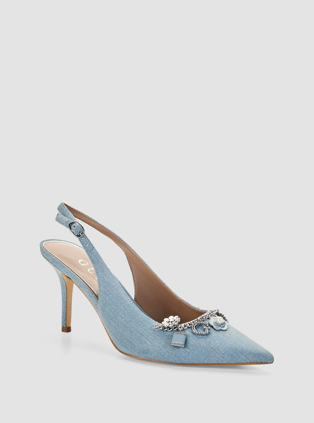 GUESS Footwear Blue Naska Pumps NASKA Front Side View