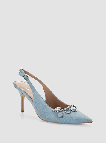 GUESS Footwear Blue Naska Pumps NASKA Front Side View
