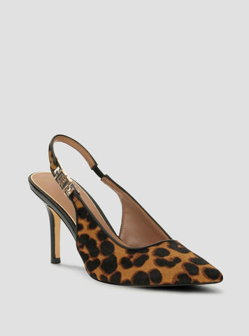 GUESS Womens Tan Multi Nasshaly Slingback Pumps NASSHALY Front Side View
