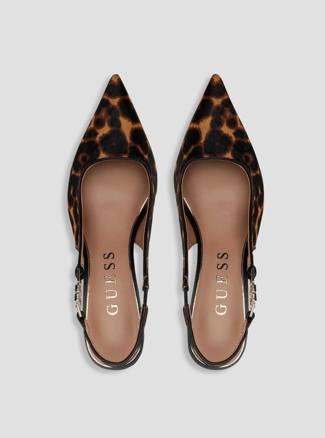 GUESS Womens Tan Multi Nasshaly Slingback Pumps NASSHALY Top View