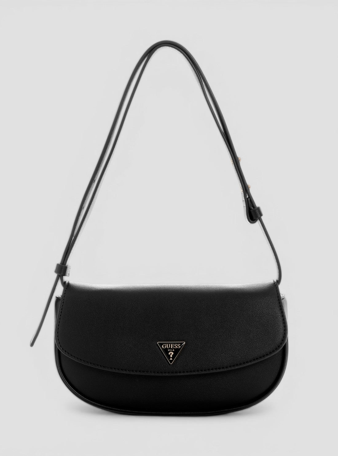 GUESS Womens Black Mini Convertible Flap Shoulder Bag NG954278 Front View