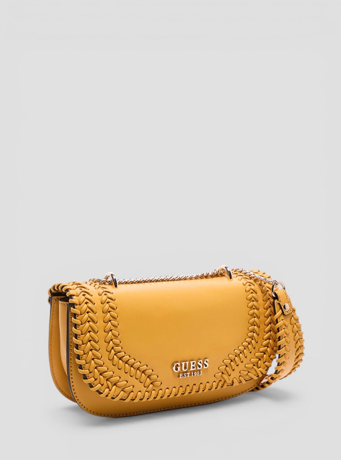 GUESS Womens Yellow Tatum Convertible Crossbody Flap Bag NG966721 Side View