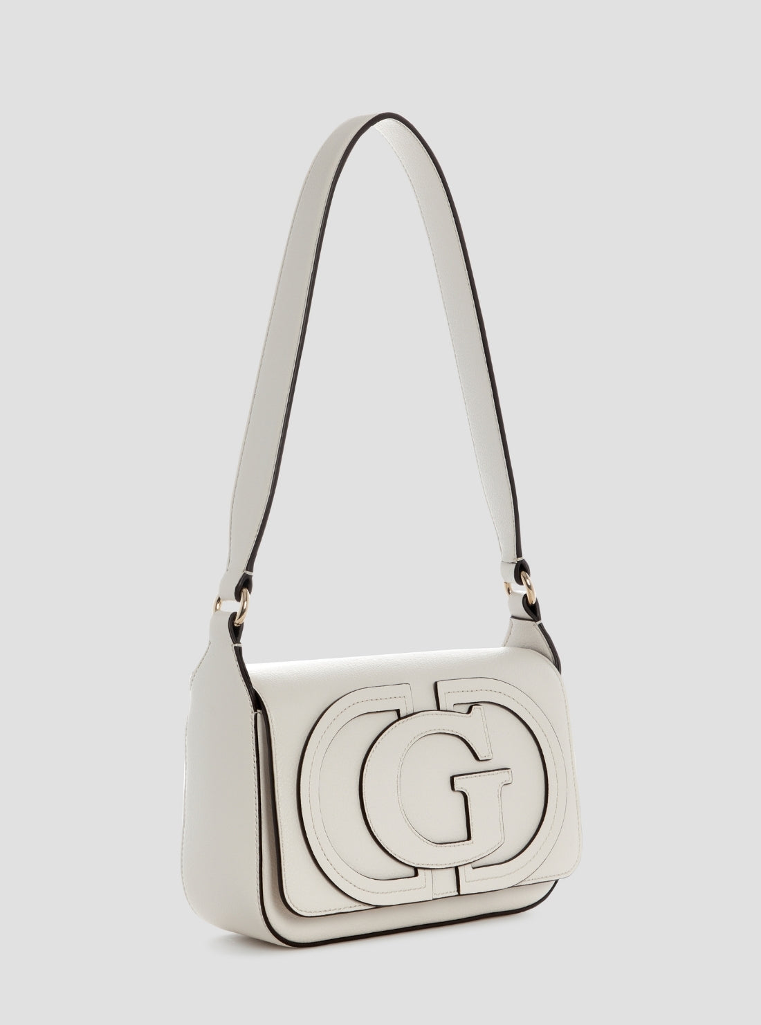 GUESS Womens White Ruby Flap Shoulder Bag NG974019 Side View