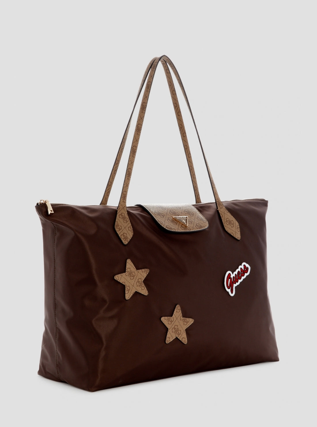 GUESS Womens Brown Hayley Large Carry On Tote Bag NK3244017 Side View
