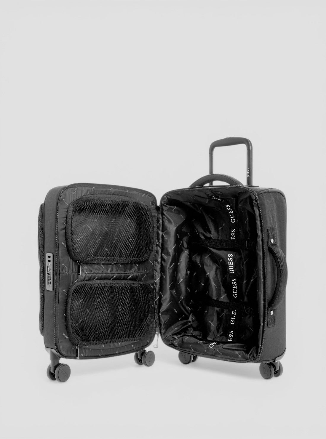 GUESS Luggage Black Greyjoy 45cm Suitcase NN9876983 Inside View