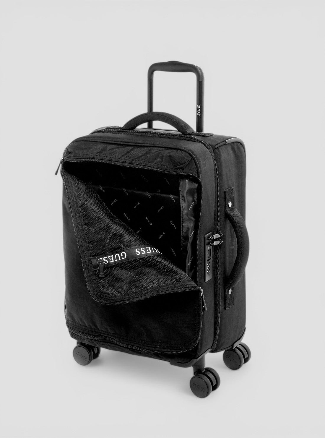 GUESS Luggage Black Greyjoy 45cm Suitcase NN9876983 Inside View