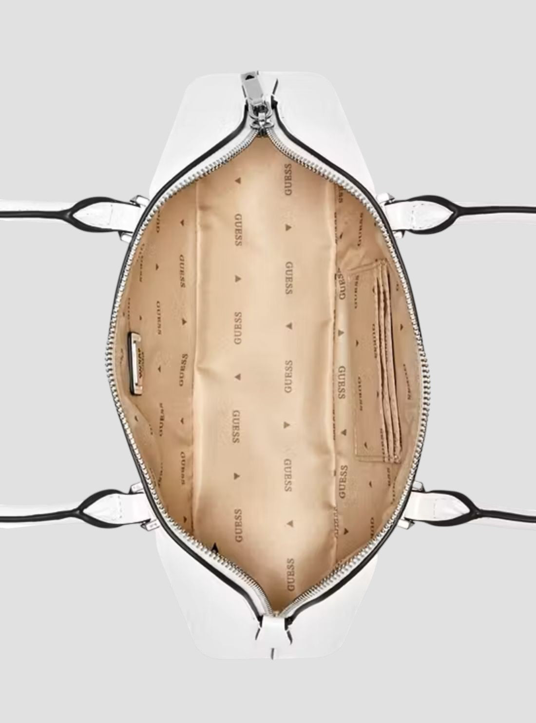 GUESS Womens White Arnela Shoulder Satchel Bag NY949608 Inside View