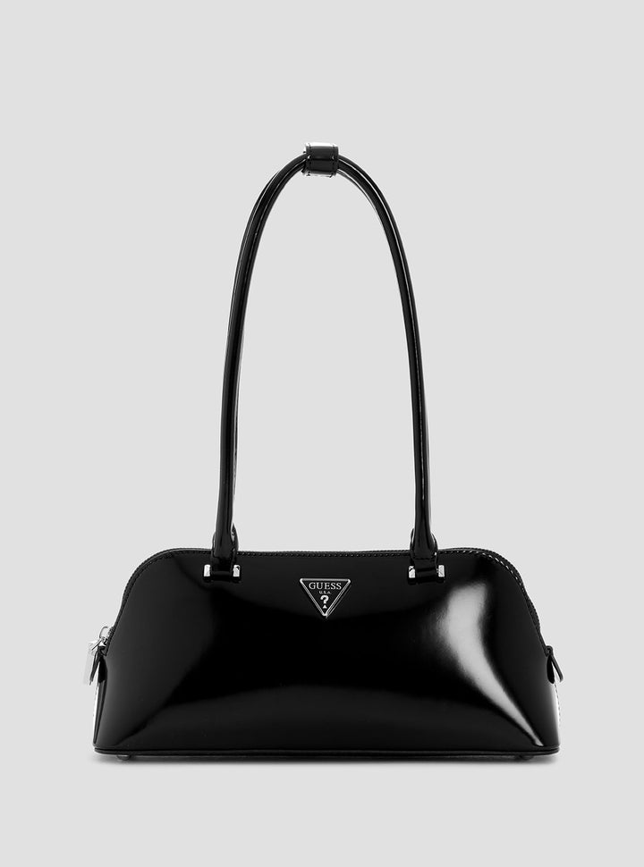 GUESS Womens Black Arnela Shoulder Satchel Bag NY949608 Front View
