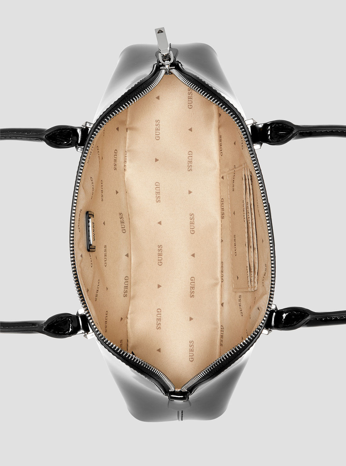 GUESS Womens Black Arnela Shoulder Satchel Bag NY949608 Inside View