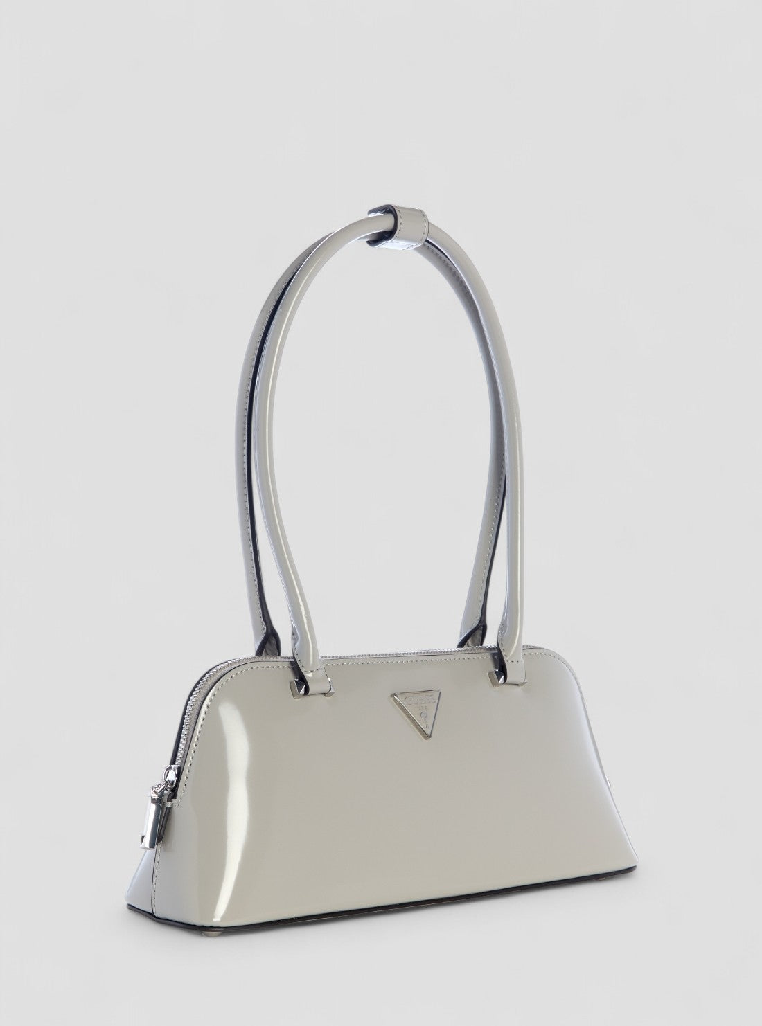 GUESS Womens Grey Arnela Shoulder Satchel Bag NY949608 Front Side View