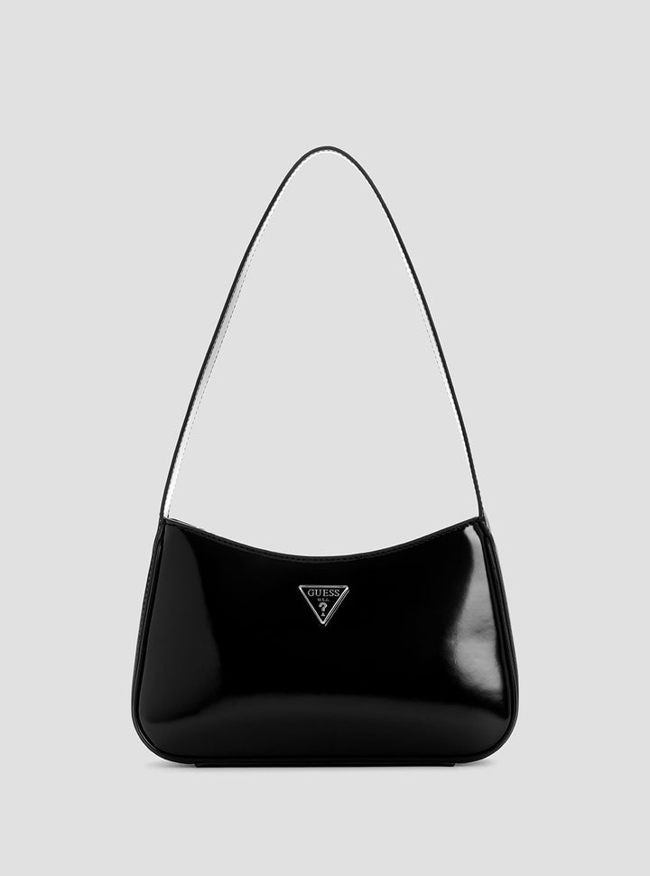 GUESS Womens Black Arnela Top Zip Shoulder Bag NY949617 Front View