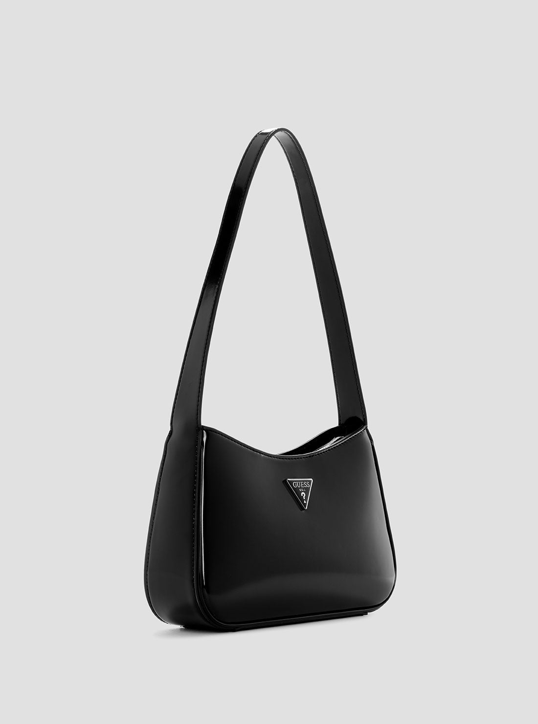 GUESS Womens Black Arnela Top Zip Shoulder Bag NY949617 Front Side View