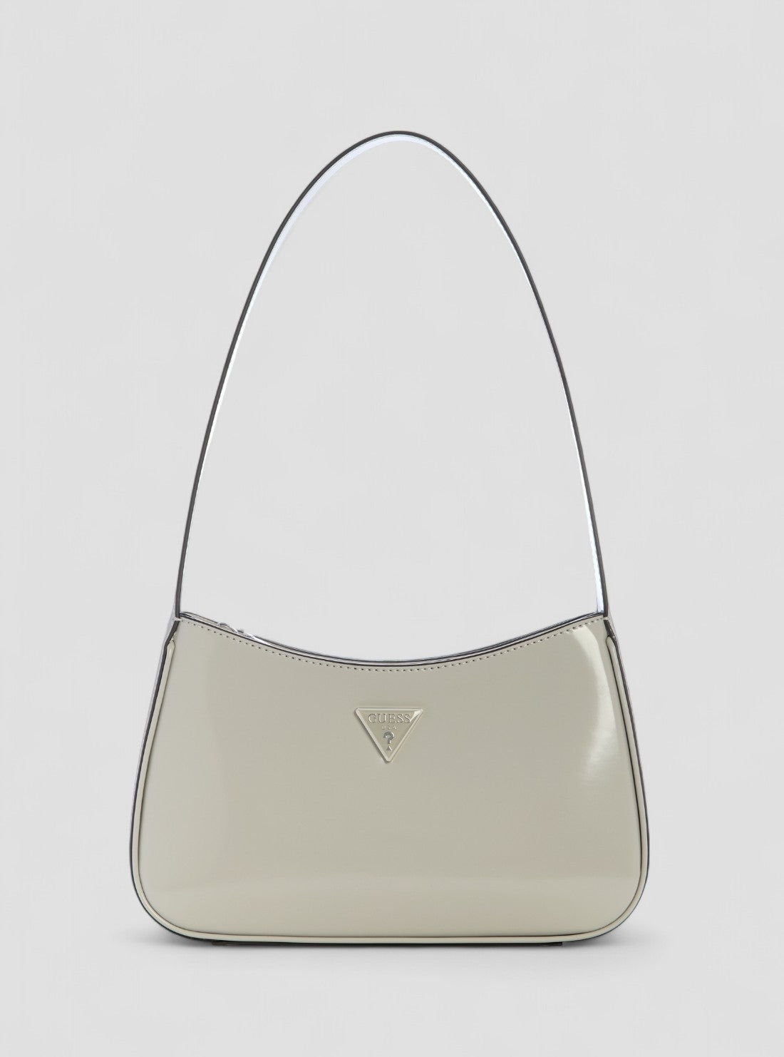 GUESS Womens Grey Arnela Top Zip Shoulder Bag NY949617 Front View