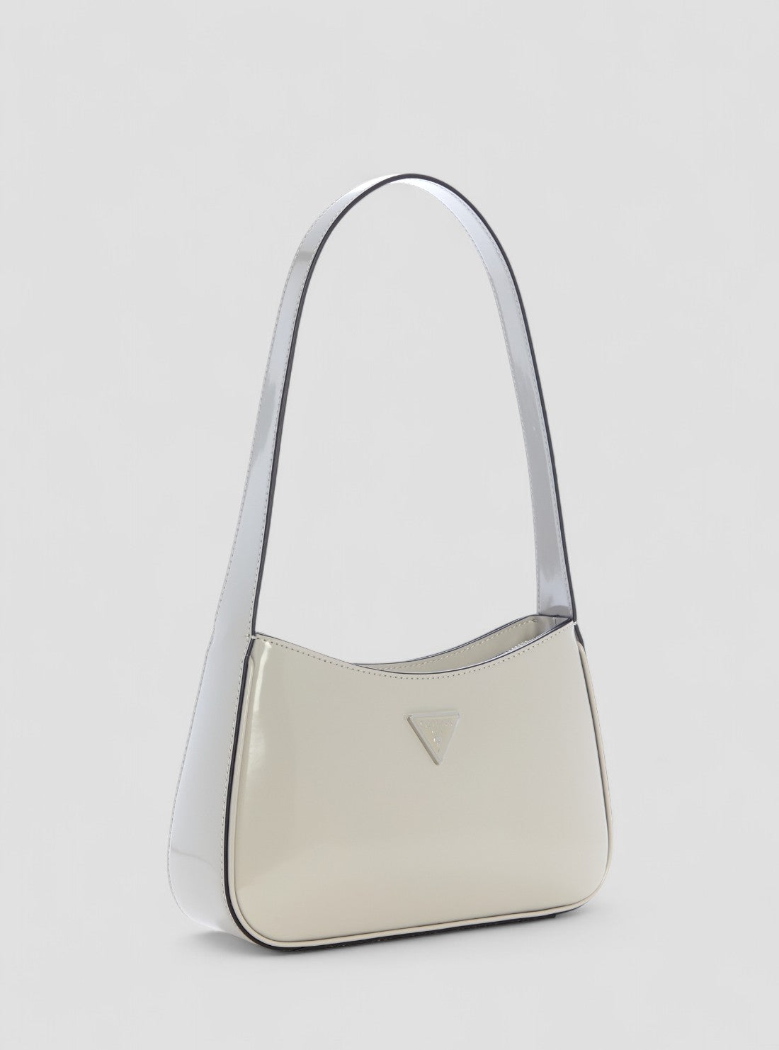 GUESS Womens Grey Arnela Top Zip Shoulder Bag NY949617 Frotn Side View