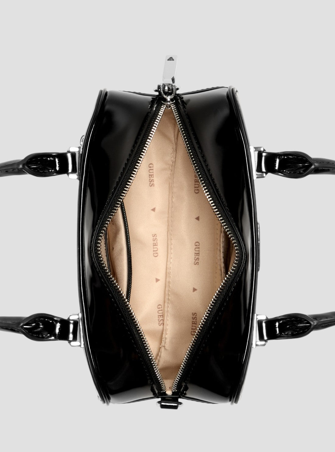 GUESS Womens Black Arnela Mini Satchel Bag NY949674 Inside View