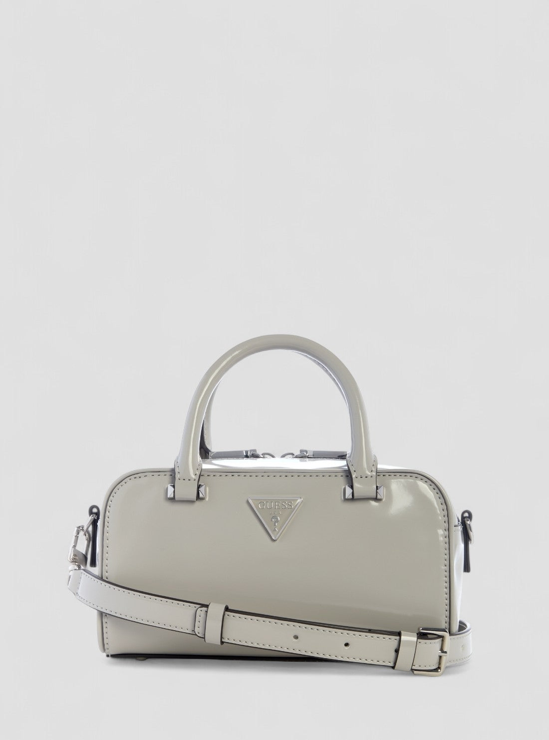 GUESS Womens Grey Arnela Mini Satchel Bag NY949674 Front View