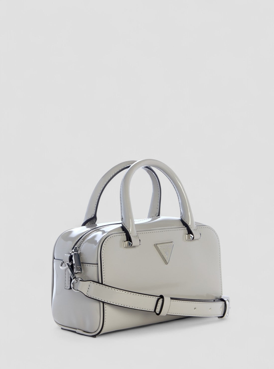 GUESS Womens Grey Arnela Mini Satchel Bag NY949674 Front Side View