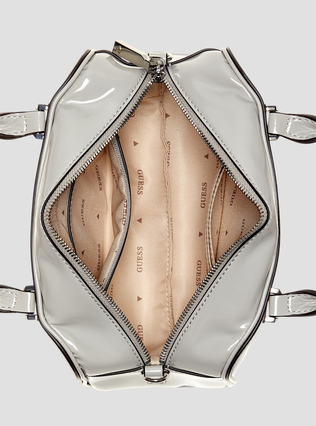 GUESS Womens Grey Arnela Mini Satchel Bag NY949674 Inside View